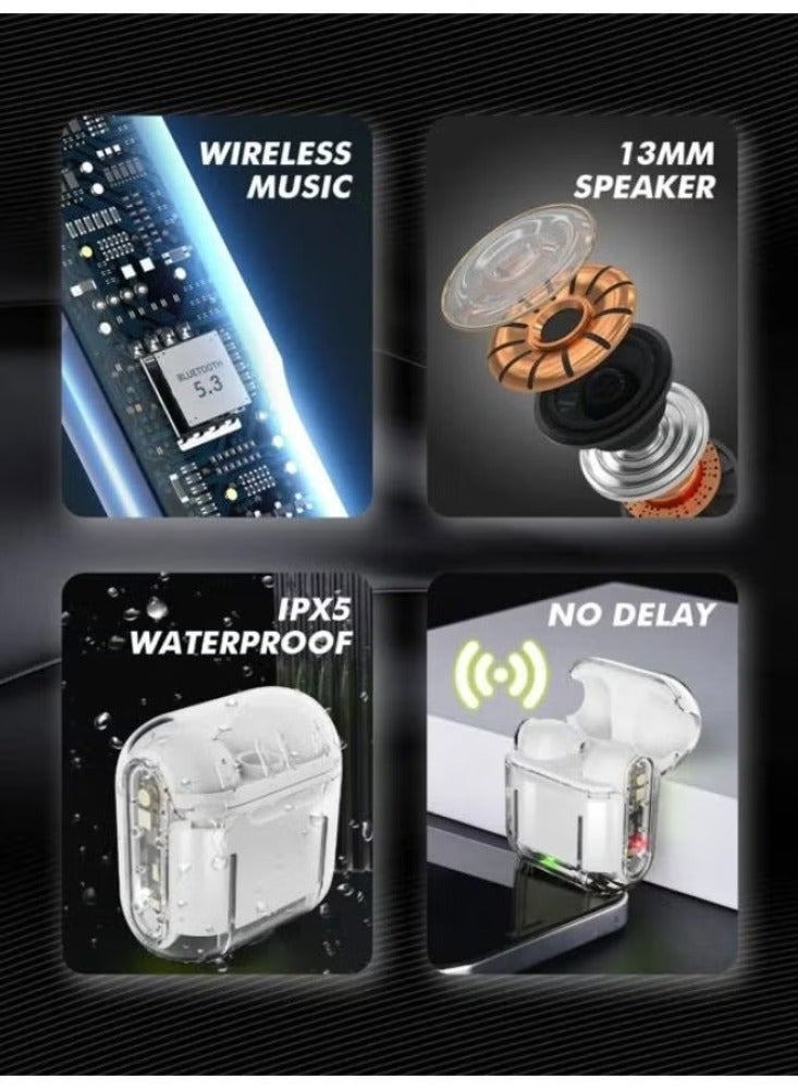 Dream Zone New Pro12 Wireless Bluetooth Headset Transparent Bin Tws Esports Gaming Low Delay Noise Reduction Green - Image 2