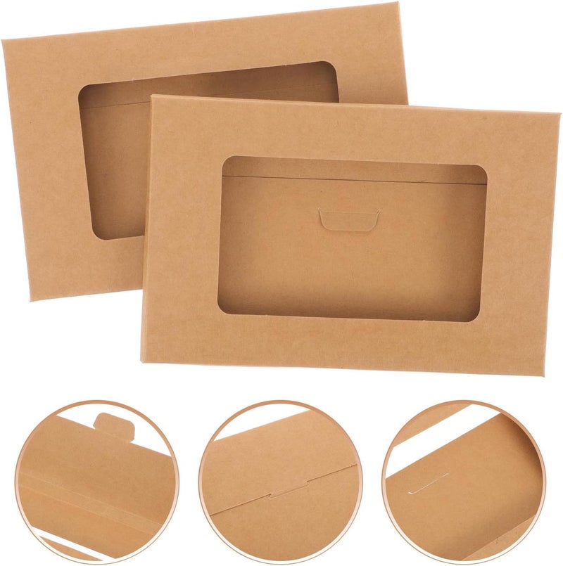 Gadpiparty 10pcs Kraft Paper Open Window Postcard Envelopes, Mailing Packaging Boxes with Hollow out Design, Suitable for Greeting Cards and Office Storage - Image 4