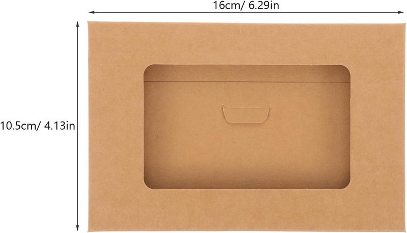 Gadpiparty 10pcs Kraft Paper Open Window Postcard Envelopes, Mailing Packaging Boxes with Hollow out Design, Suitable for Greeting Cards and Office Storage - Image 5