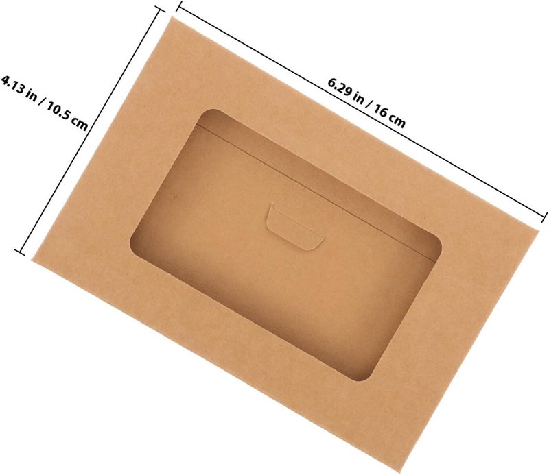 Gadpiparty 10pcs Kraft Paper Open Window Postcard Envelopes, Mailing Packaging Boxes with Hollow out Design, Suitable for Greeting Cards and Office Storage - Image 2