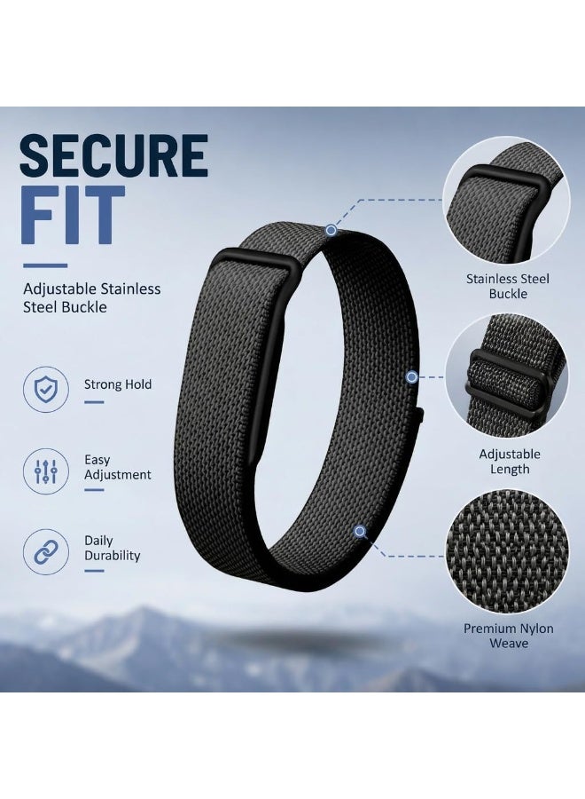 متوافق مع سوار ساعة Google Fitbit Air من النايلون، لساعات تتبع بدون شاشة، بمشبك من الفولاذ المقاوم للصدأ، جيد التهوية - Image 4