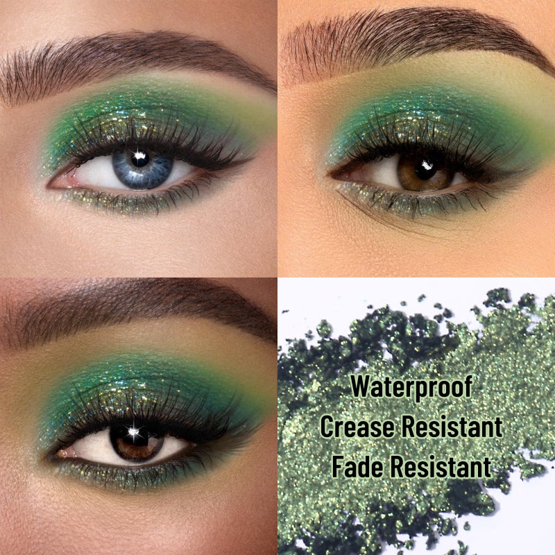 Ucanbe لوحة ظلال العيون الزجاجية UCANBE، مسحوق ظلال العيون اللامع عالي الصبغة، لوحة مكياج مهنية مقاومة للماء تدوم طويلاً - Image 4