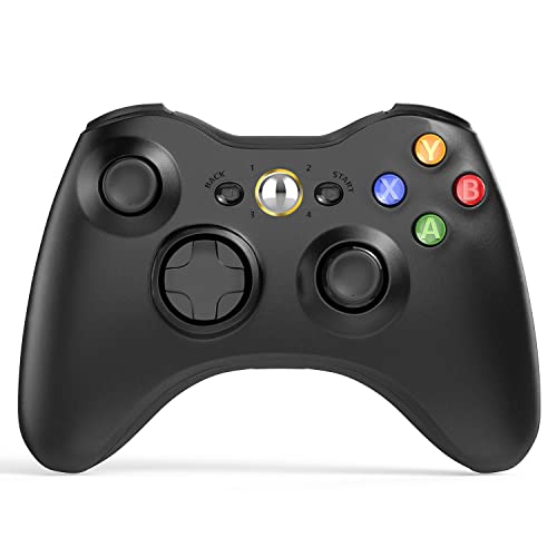 W&O وحدة تحكم لاسلكية W&O متوافقة مع Xbox 360 2.4GHZ جويستيك وحدة تحكم لاسلكية متوافقة مع Xbox 360 و PC ويندوز 7،8،10،11 مع جهاز استقبال (أسود) - Image 1