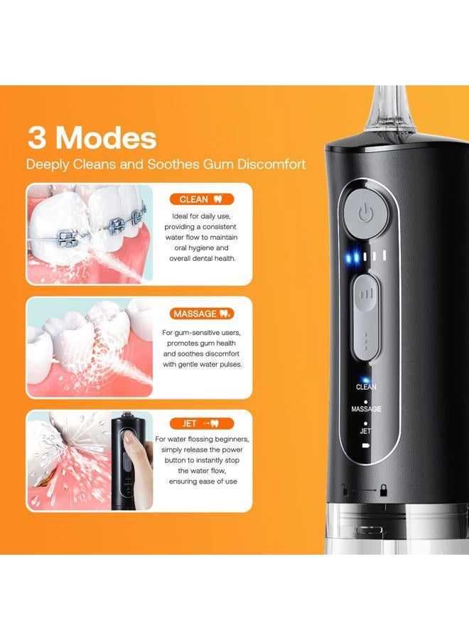 Bitvae Water Dental Flosser for Teeth, Cordless Water Teeth Cleaner Picks, 3 Modes 5 Intensities, IPX7 Waterproof, Rechargeable Water Dental Picks for Cleaning - Black - Image 4