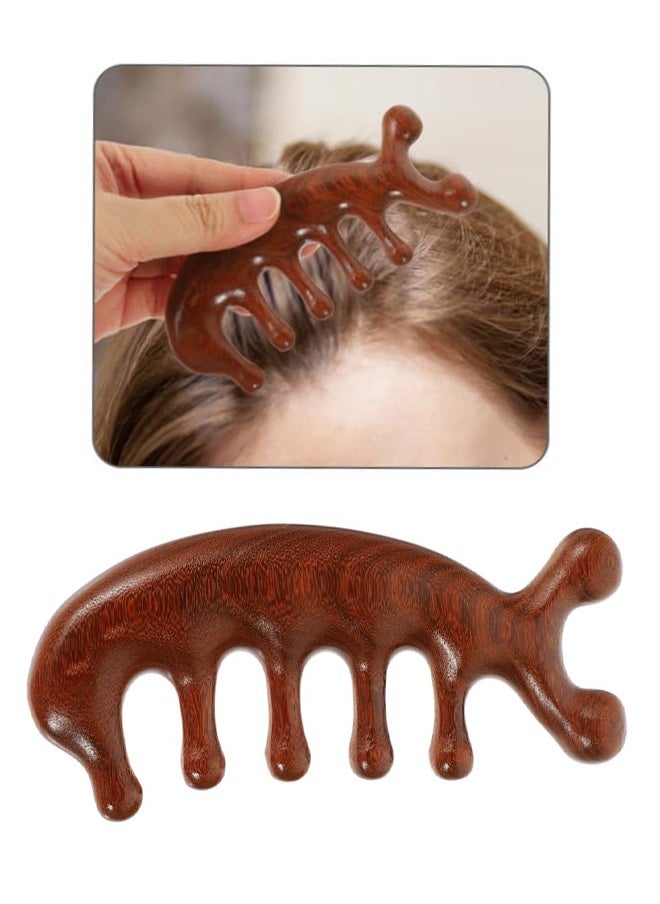 BONITO Wooden Massage Comb, Head Scalp Comb, Head Massage Wooden Brush, Gua Sha Comb  - Image 3