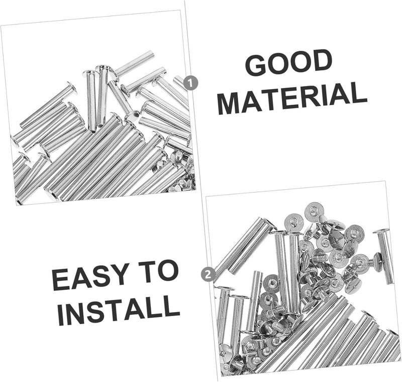 50sets Binding Screws for Scrapbooking Plated Screw Posts for Leather Craft Includes for Photo Albums and Projects - Image 4