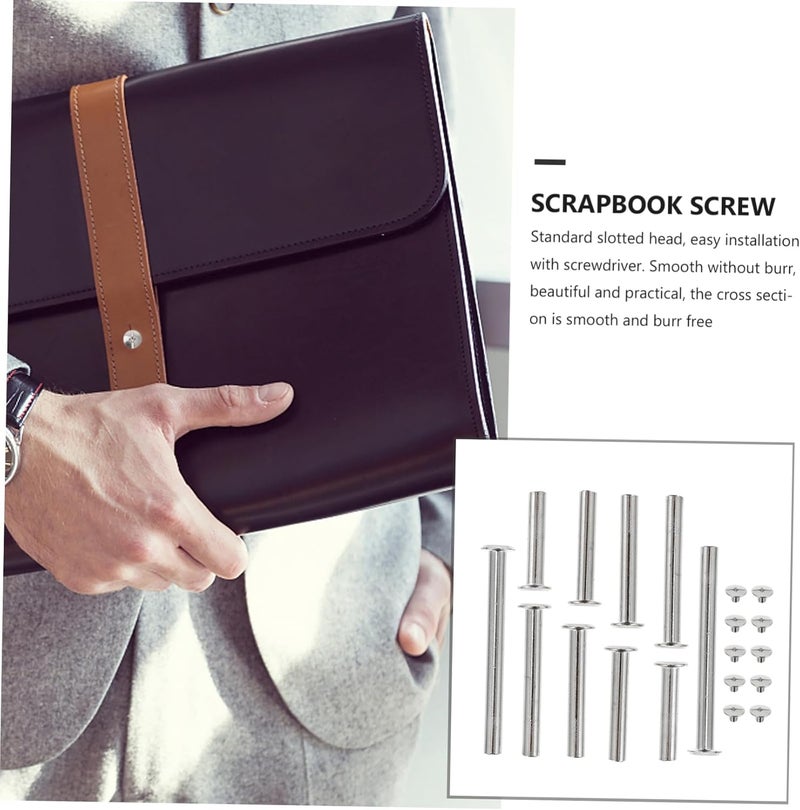 50sets Binding Screws for Scrapbooking Plated Screw Posts for Leather Craft Includes for Photo Albums and Projects - Image 2
