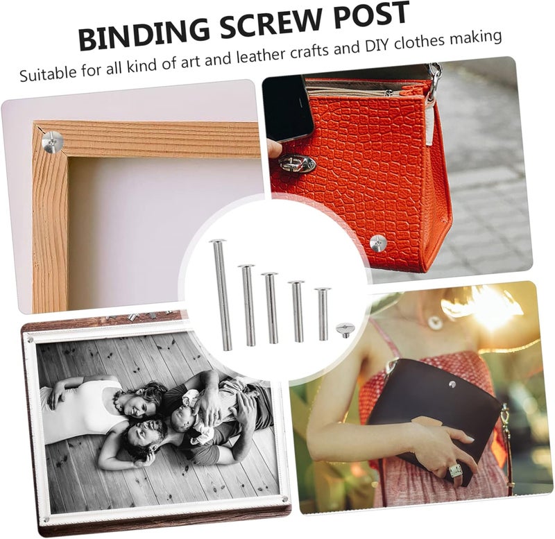 50sets Binding Screws for Scrapbooking Plated Screw Posts for Leather Craft Includes for Photo Albums and Projects - Image 5