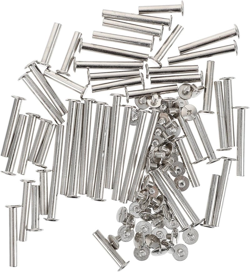 50sets Binding Screws for Scrapbooking Plated Screw Posts for Leather Craft Includes for Photo Albums and Projects - Image 1
