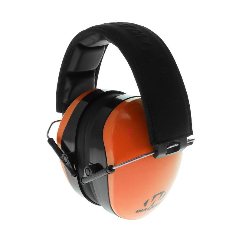 Walker's Dual Colored Passive Muff - Compact Folding Lightweight 26dB NRR Hunting Gun Range Shooting Hearing Protection Muff w/Padded Headband & PVC Earpads, Blaze Orange - Image 1