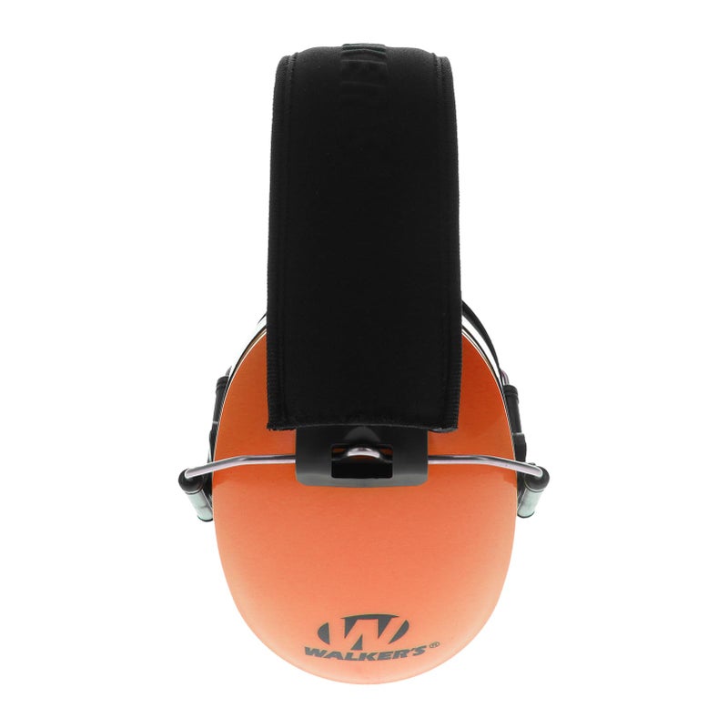 Walker's Dual Colored Passive Muff - Compact Folding Lightweight 26dB NRR Hunting Gun Range Shooting Hearing Protection Muff w/Padded Headband & PVC Earpads, Blaze Orange - Image 2