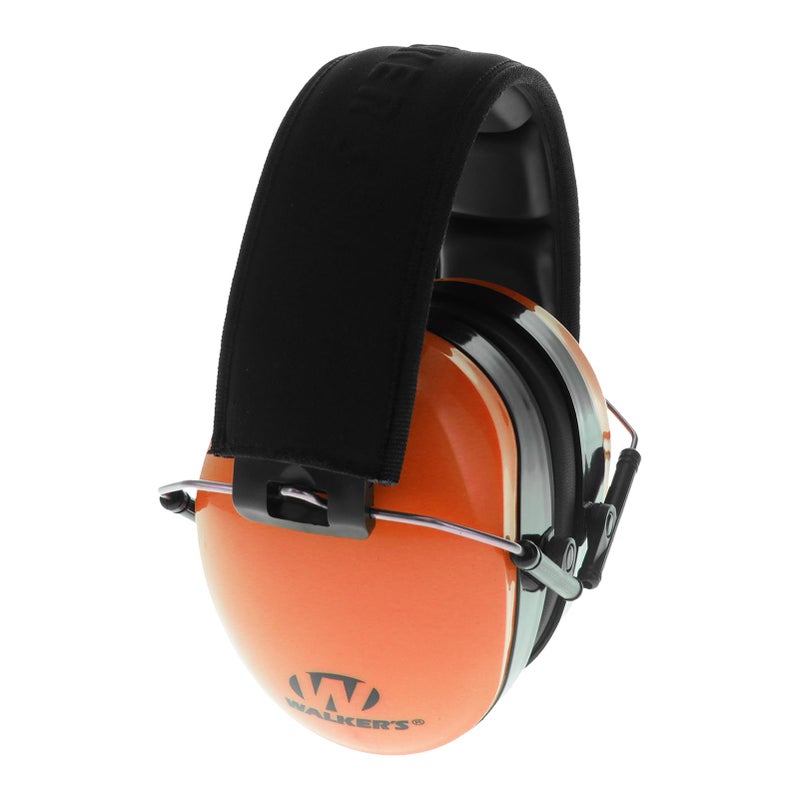 Walker's Dual Colored Passive Muff - Compact Folding Lightweight 26dB NRR Hunting Gun Range Shooting Hearing Protection Muff w/Padded Headband & PVC Earpads, Blaze Orange - Image 3