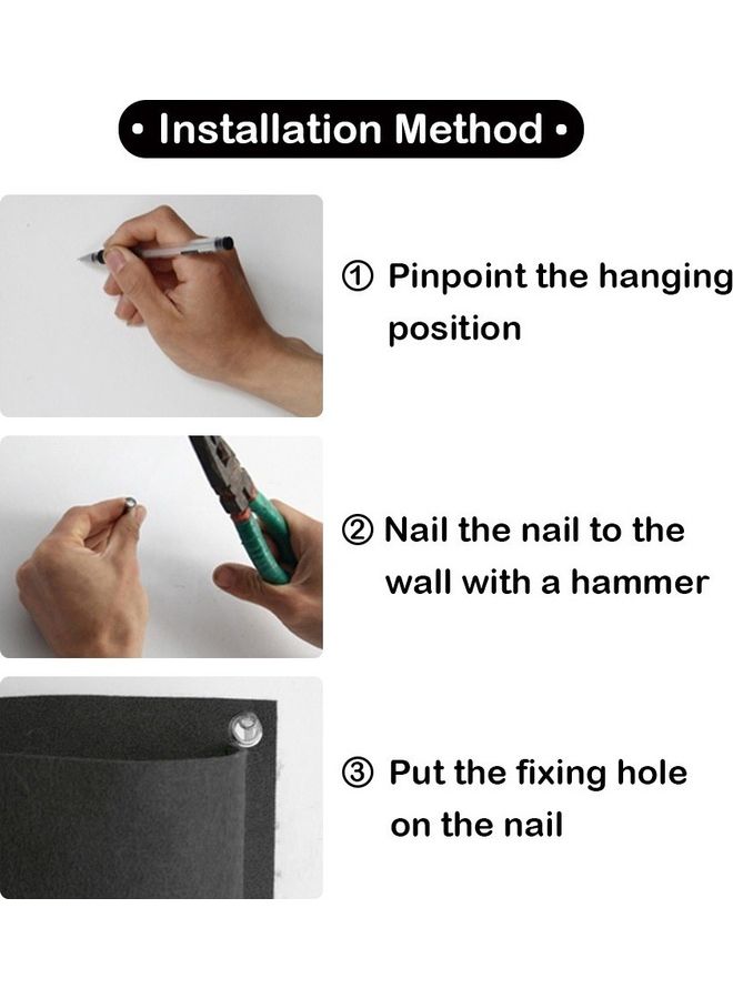 إسكدنيا حقيبة للنباتات جيدة التهوية تثبت على الحائط مكونة من 36 جيبا أسود - Image 3