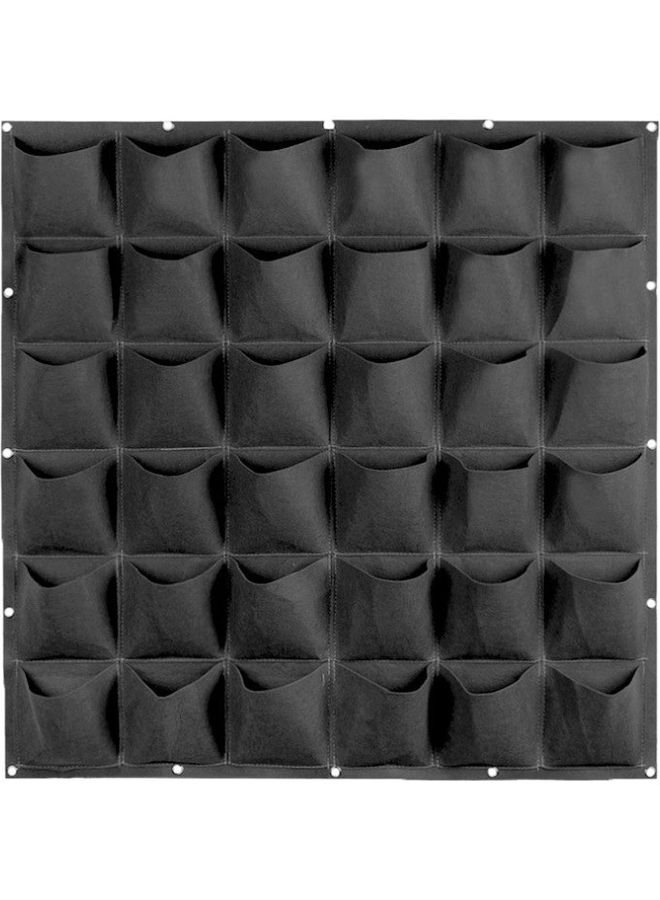 إسكدنيا حقيبة للنباتات جيدة التهوية تثبت على الحائط مكونة من 36 جيبا أسود - Image 1