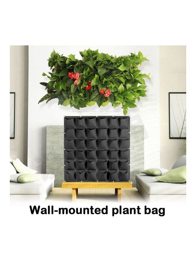 إسكدنيا حقيبة للنباتات جيدة التهوية تثبت على الحائط مكونة من 36 جيبا أسود - Image 2