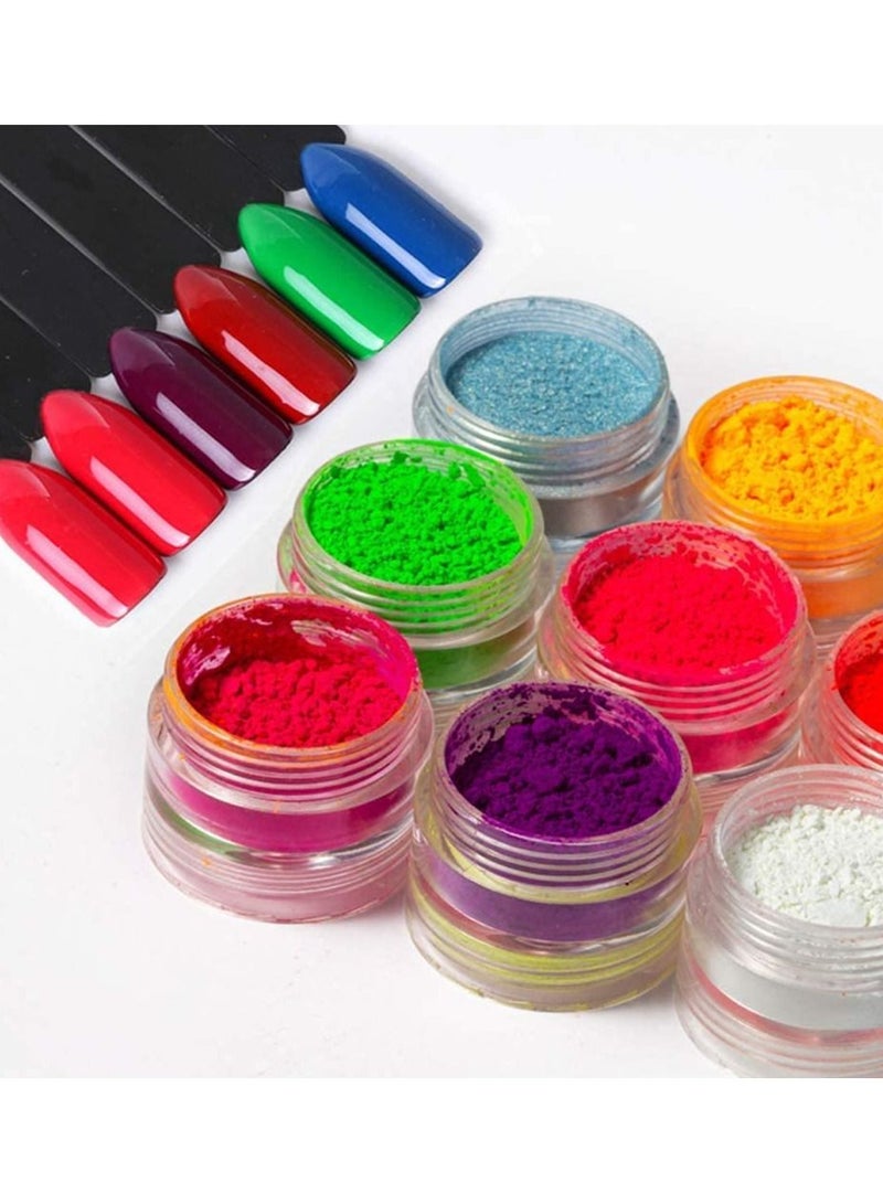 SYOSI بودرة أظافر مكونة من 24 لونًا، بودرة أظافر لامعة لامعة فائقة الدقة، بودرة أظافر لامعة ثلاثية الأبعاد لتزيين الأظافر بنفسك - Image 5