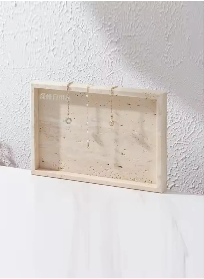 1Chase Natural Travertine Marble Tray Beige