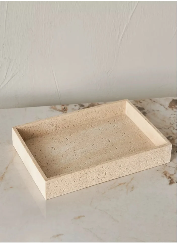 1Chase Natural Travertine Marble Tray Beige