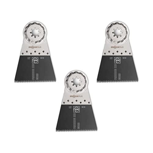 Fein Starlock Plus E-Cut Precision Saw Blade - Precision Cutting for Wood, Drywall & Soft Plastics, Double-Row Japanese Teeth, Extra-Wide, 2-1/2" Width, 2" Length, 3-Pack - 63502127270 - Image 1
