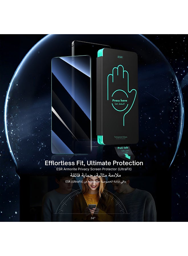 اي اس ار ESR واقي شاشة خصوصية 1pcs لـ Samsung S25 Ultra، زجاج مقوى مضاد للتجسس والخدش، مع أداة إزالة الغبار التلقائي، أسود - Image 2