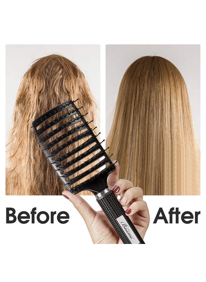 Bsisme - Hair Brush, Professional Curved Vented Brush for Faster Blow Drying for Women, Men, Paddle Detangling Brush for Wet Dry Curly Thick Straight Hair - Image 1