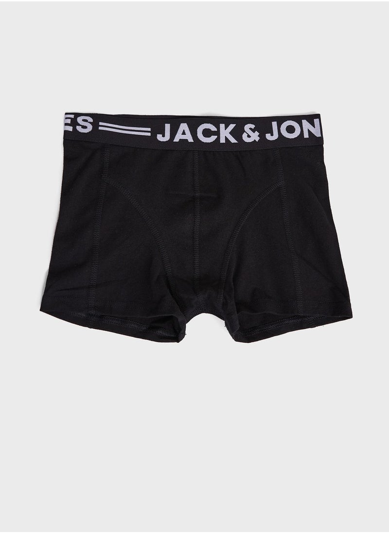 Jack & Jones Junior - Youth 3 Pack Logo Band Trunks - Image 1