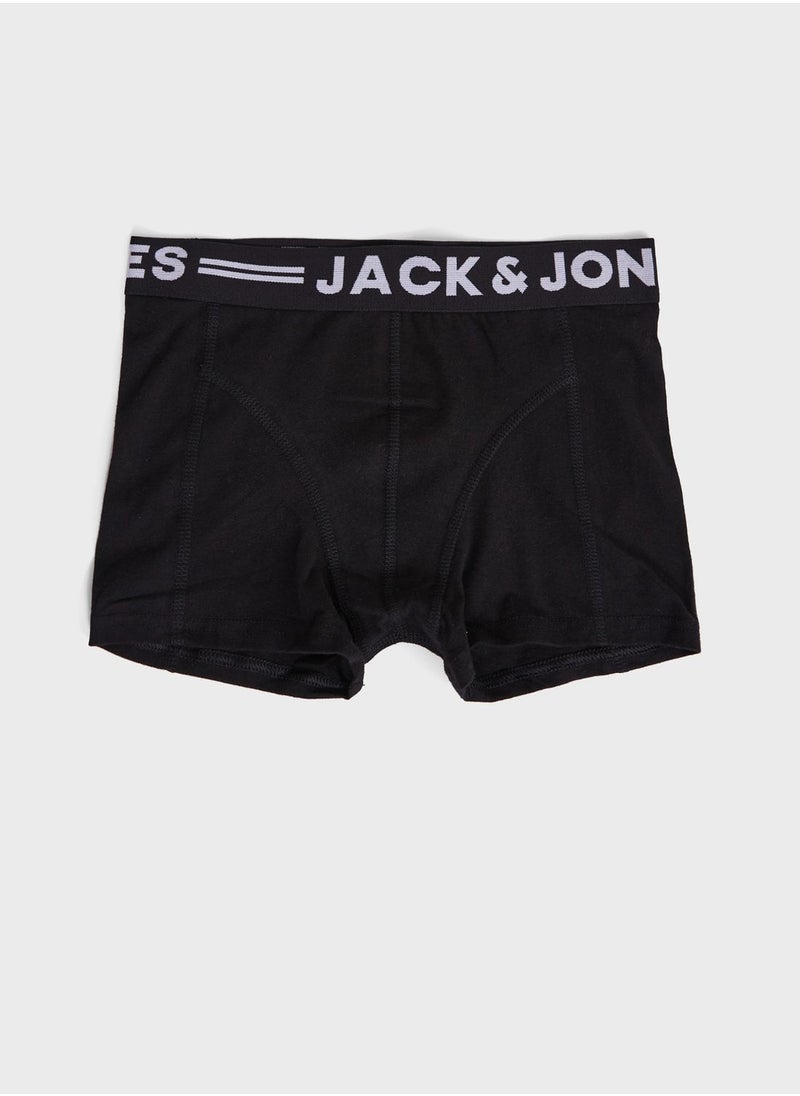 Jack & Jones Junior - Youth 3 Pack Logo Band Trunks - Image 1
