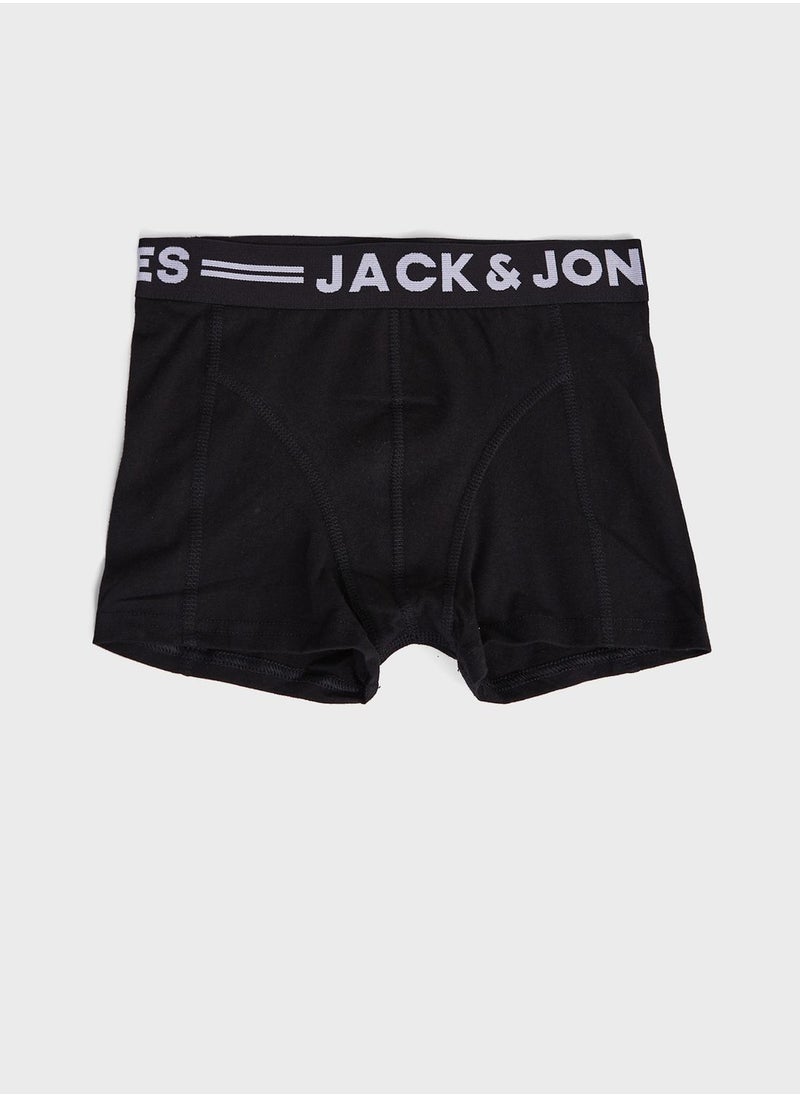 Jack & Jones Junior - Youth 3 Pack Logo Band Trunks - Image 1