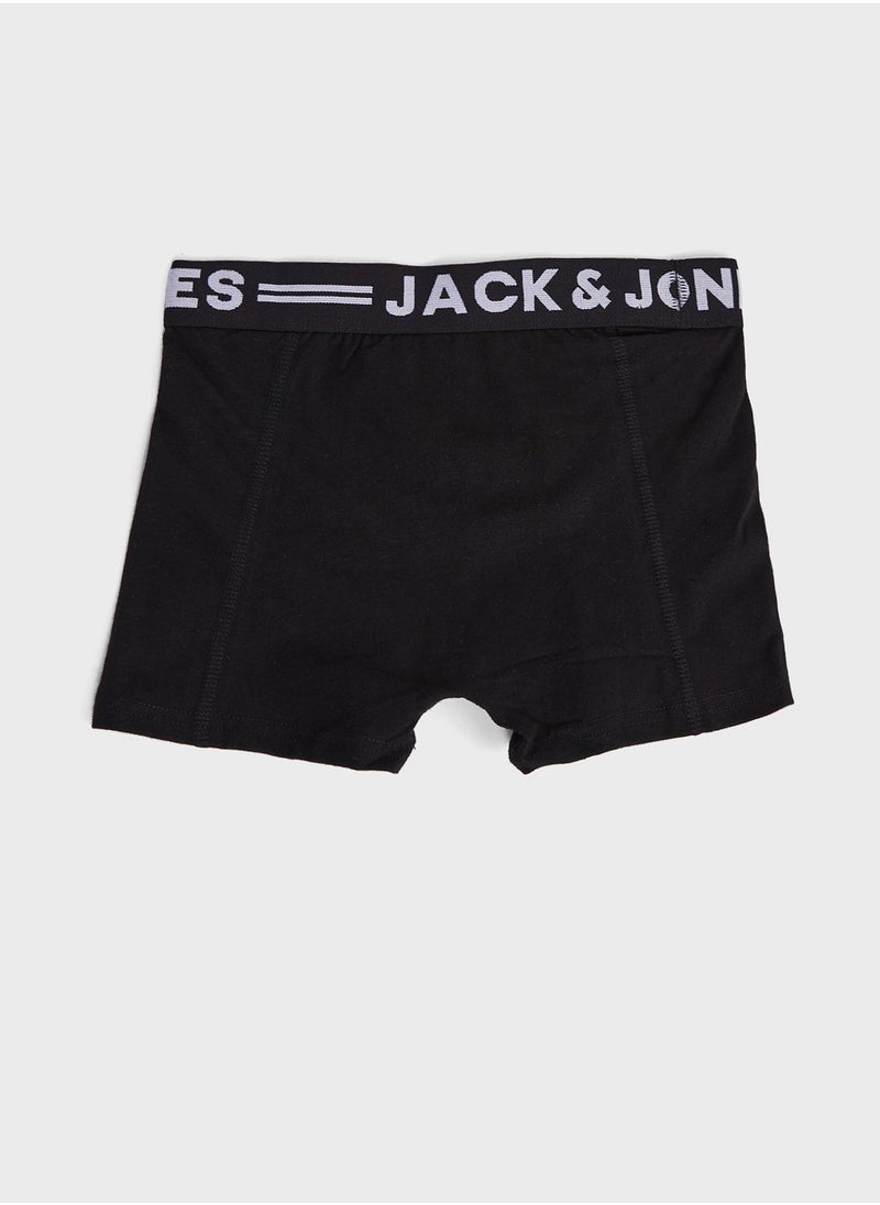 Jack & Jones Junior - Youth 3 Pack Logo Band Trunks - Image 1