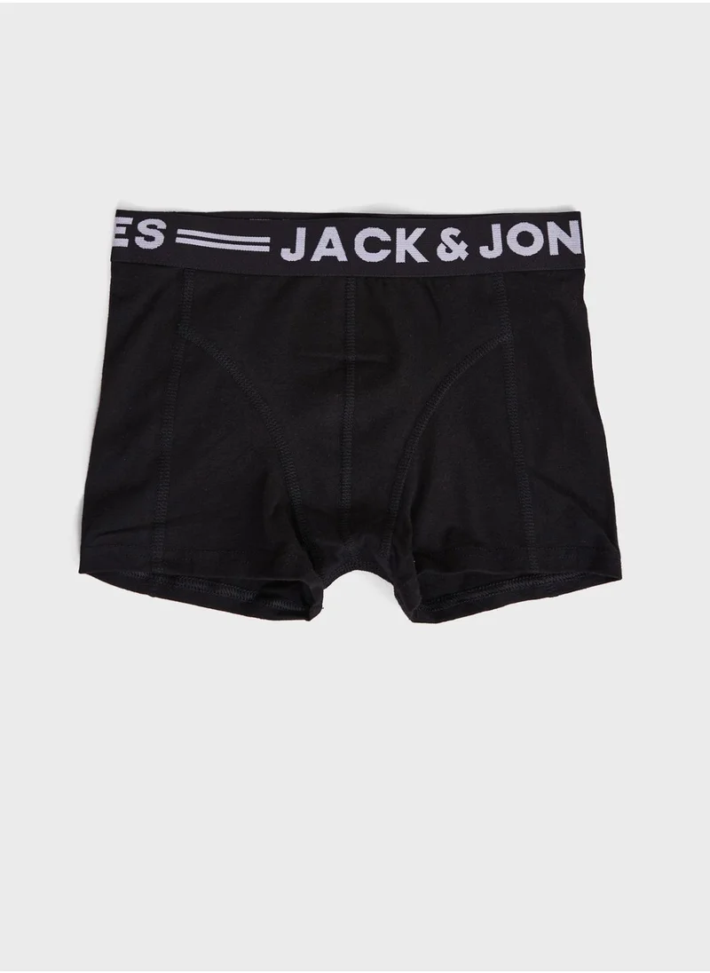 Jack & Jones Junior Youth 3 Pack Logo Band Trunks