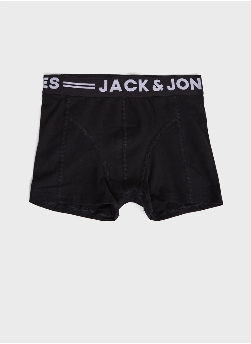 Jack & Jones Junior Youth 3 Pack Logo Band Trunks