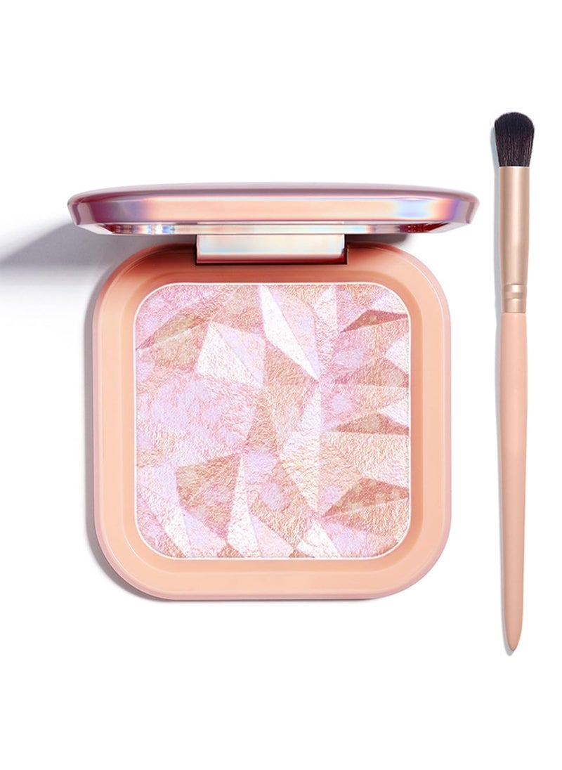 LSxia Highlighter Makeup Palette Shimmer Contour Palette Powder for Brighten Face Contour Gold Cheek Highlight Makeup Long Lasting Highlighter Powder with Mirror for Illuminator Makeup PINK GOLD 