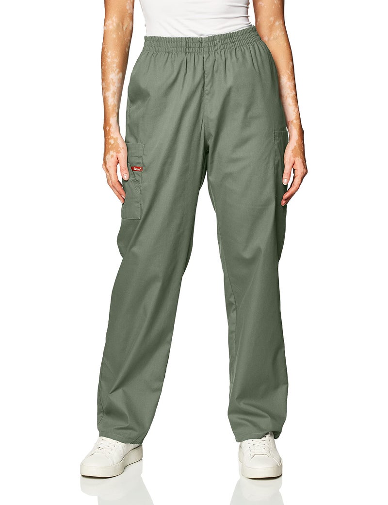 Dickies Women's EDS Signature Natural Rise Pull-On Pant, Olive, Large - Image 1