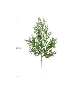 Generic 10 Pcs Simulation Green Plant Leaves Artificial Pine Branches, Interior DIY Wreath Plastic Fake Pine Needle Flower Arrangement Accessories, 25cm (Green)  - Image 2