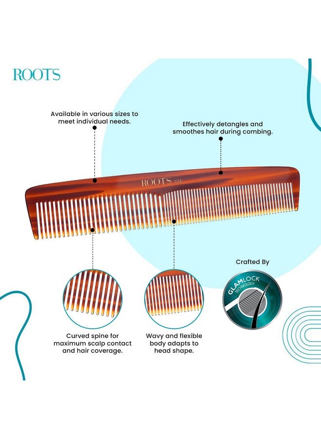 Roots - Classic Brown Dressing Comb - Hair Comb For Men And Women - Style Your Hair Hassle-Free - Light Weight For Healthy & Stylish Hair - Pack Of 1- Module No.42A - Image 1
