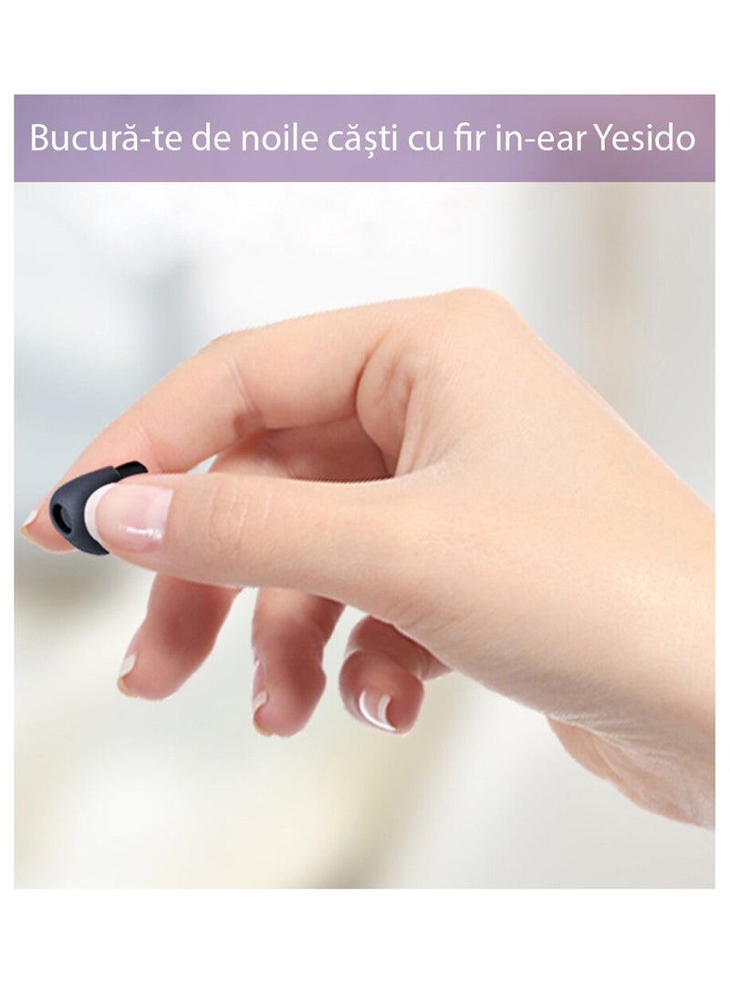 Yesido YH29 Silicone Sleep Earphone Wired 3.5mm Jack HD Microphone Earphone Black - Image 3