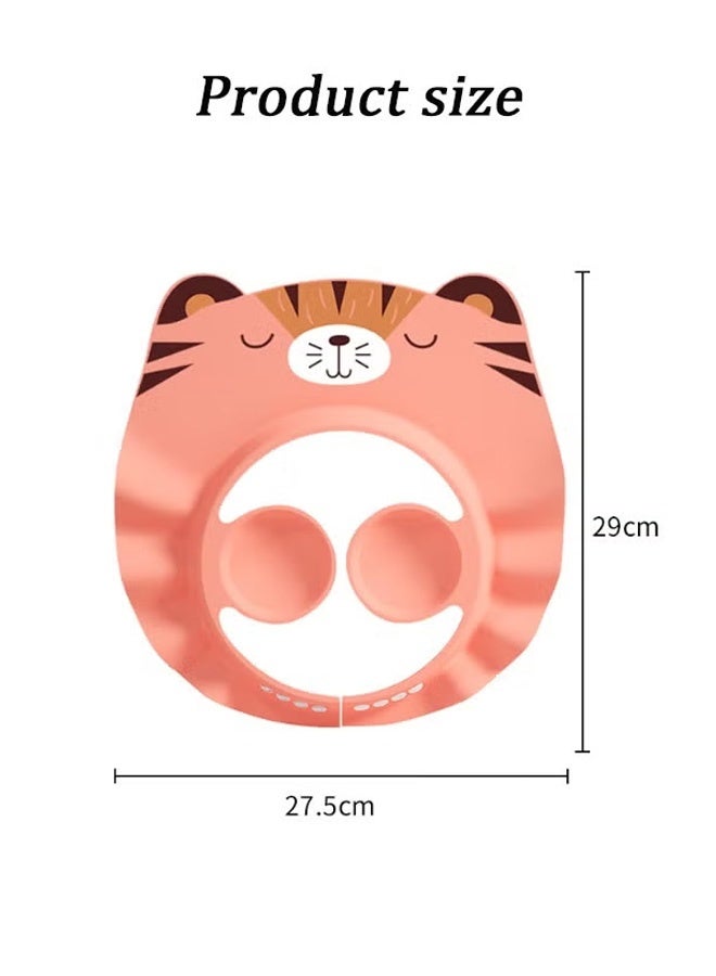 Berma Baby Baby shower cap, bath cap, children's shower cap, baby safety protection, face eye and ear protector, baby shampooing aid, suitable for infants and children (red) - Image 2