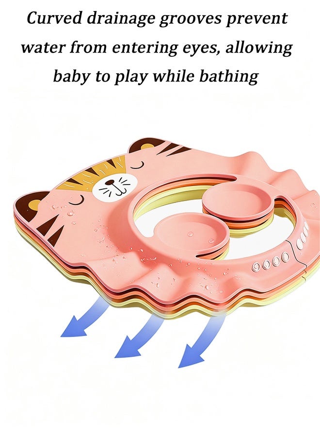 Berma Baby Baby shower cap, bath cap, children's shower cap, baby safety protection, face eye and ear protector, baby shampooing aid, suitable for infants and children (red) - Image 5