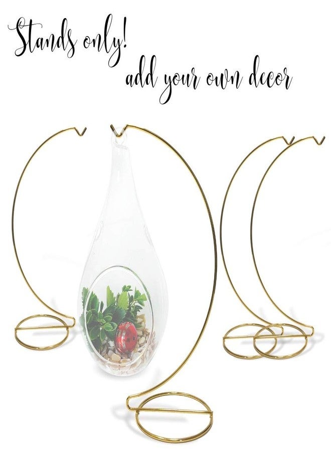 BANBERRY DESIGNS Gold Ornament Display Stands - Set of 4 Holders - 11 Inch Tall - Smooth Metal Christmas Ornament Holders - 8" Hanging Height - Image 2