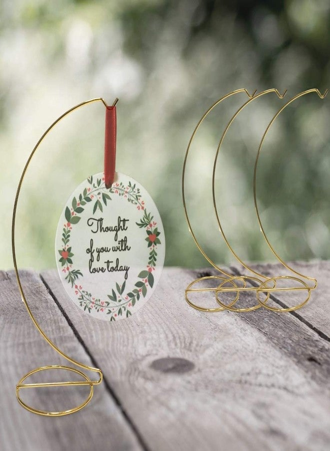 BANBERRY DESIGNS Gold Ornament Display Stands - Set of 4 Holders - 11 Inch Tall - Smooth Metal Christmas Ornament Holders - 8" Hanging Height - Image 5