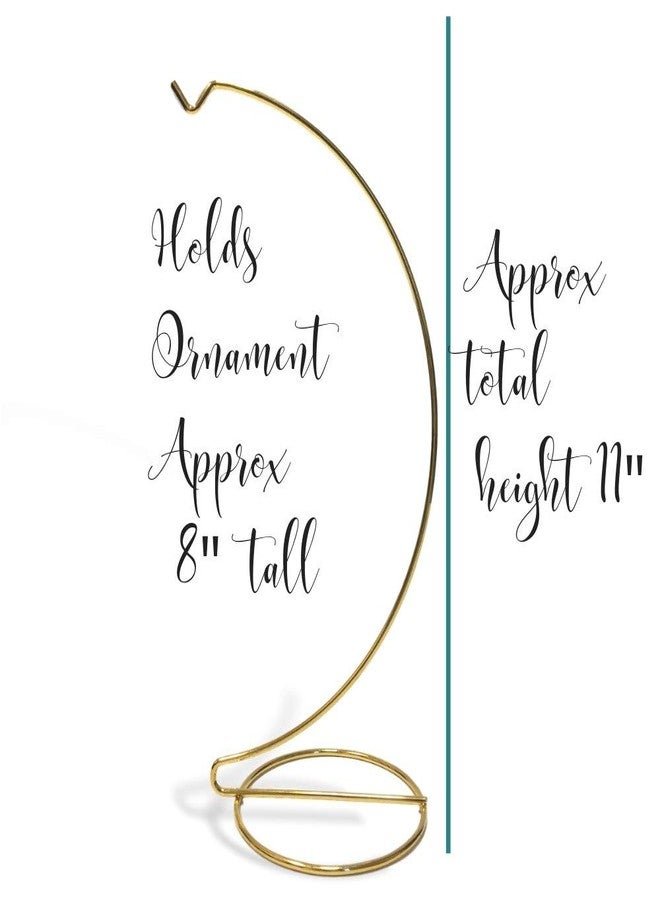 BANBERRY DESIGNS Gold Ornament Display Stands - Set of 4 Holders - 11 Inch Tall - Smooth Metal Christmas Ornament Holders - 8" Hanging Height - Image 3