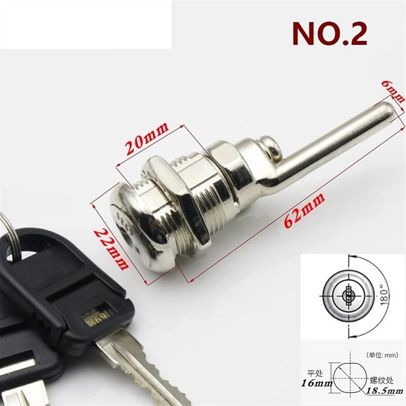 Cabinet Drawer Lock with 2 Different Keys for Door Mailbox Tool Box Furniture Hardware Color No 2 - Image 3