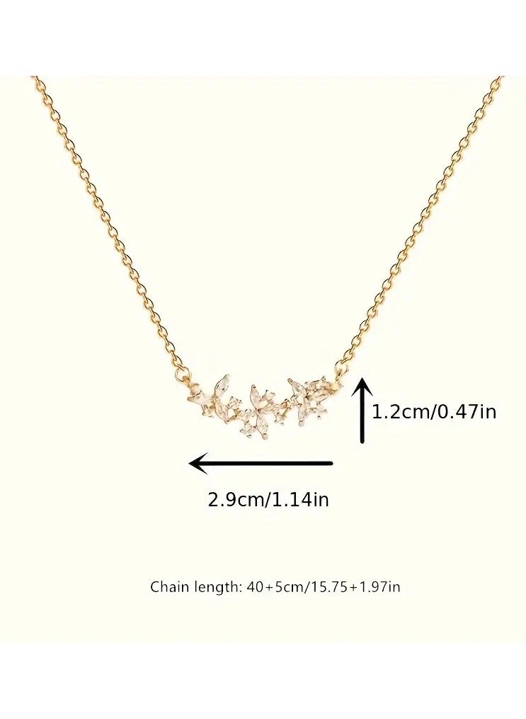 Home Clearance Sale Zirconia Flower Petal Pendant Necklace - Stainless Steel Chain Pendant Necklaces for Women with Sparkling Zirconia Accents, Luxury Jewelry Gift for Her - Image 3