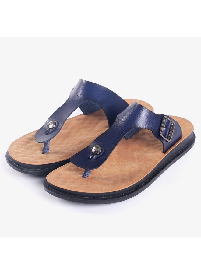 NIBEMINENT Summer  Men's Sandals Flip Flops Beach Toe Post Drag Sandals Comfortable Breathable PU Material Adult Leisure Slippers 