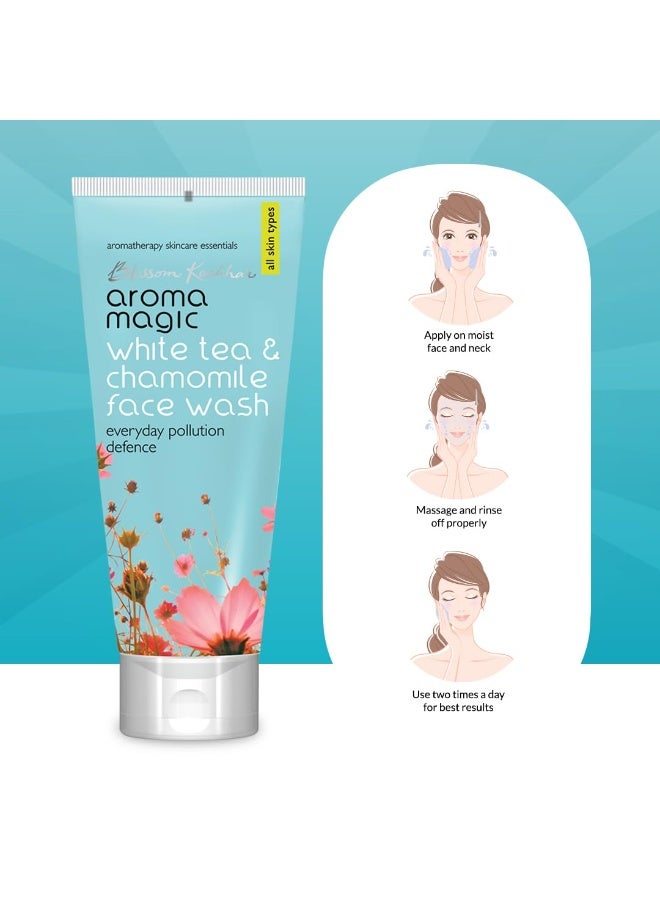 Aroma Magic Everyday Pollution Defence White Tea & Chamomile Face Wash| with Soya Milk Extracts| All Skin -100 ml Pack Of 1 - Image 5