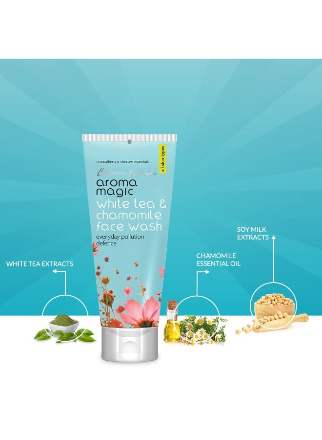 Aroma Magic Everyday Pollution Defence White Tea & Chamomile Face Wash| with Soya Milk Extracts| All Skin -100 ml Pack Of 1 - Image 2