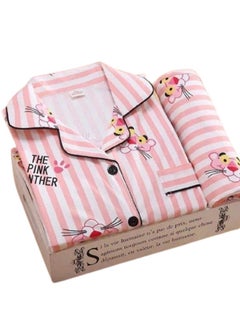 Women's pajama pants with buttoned sleeves - pink striped
