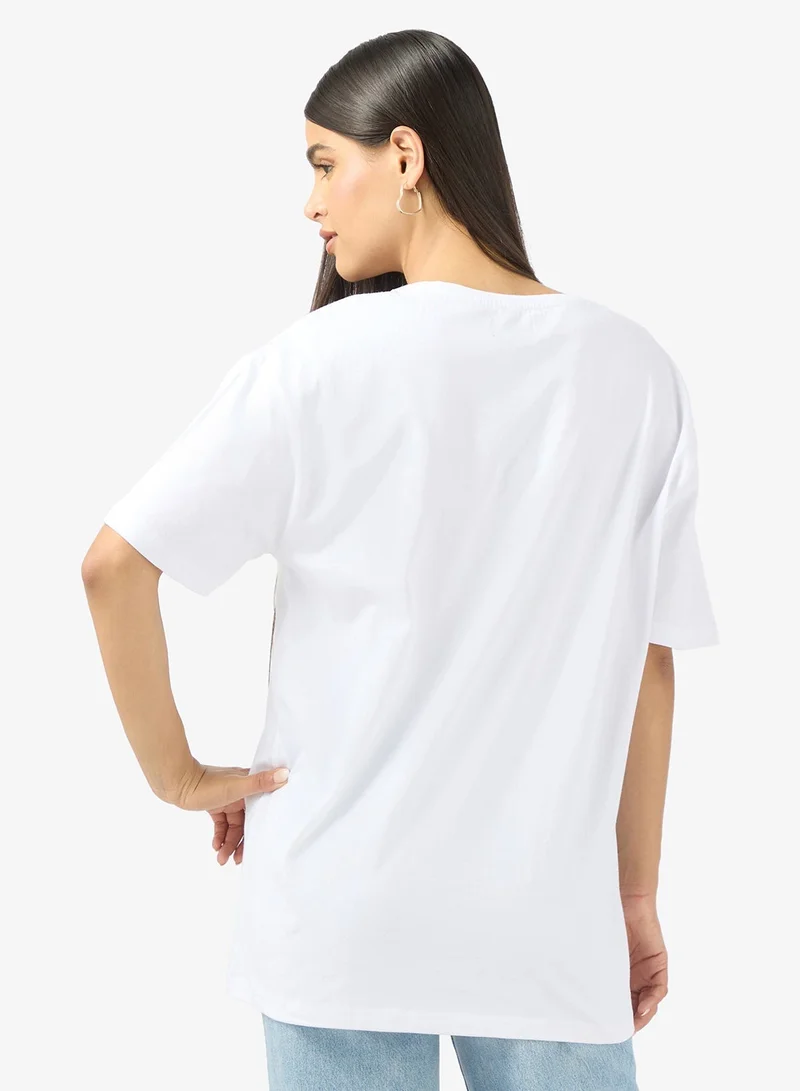 Ginger Cotton Oversize Travel Graphic T-shirt