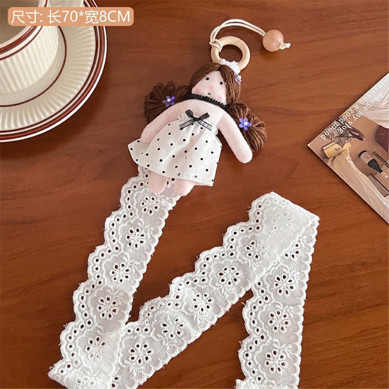 Adorable Girl Doll Organiser Sweet Floral Dress Accessories 3#Black and white polka dot skirt-storage rope
