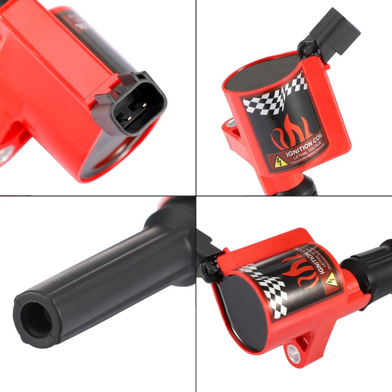 CarBole DG508 Ignition Coil Pack High Engine 8 PCS Ignition Coil Curved Boot for Ford E150 E250 E550 F150 F250 F550 4.6L 5.4L 6.8L V8 V10 Lincoln Mercury Compatible Part#DG508 DG457 DG472 DG491 F523 - Image 2